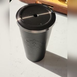 Starbucks 16 oz black steel tumbler